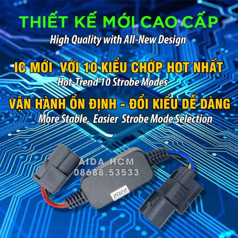 Mạch Chớp Stop F1 Cho Xe Honda Vazio 2018 Vario2019 Vario2020 Vario2021 Vario2022 Vario2023  Nhiều Chế Độ Jack Zin