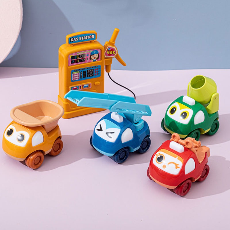 Hộp 4 xe ô tô kèm đồ chơi - Hôp quà tặng xe ô tô đồ chơi danh cho trẻ 2-4 tuổi