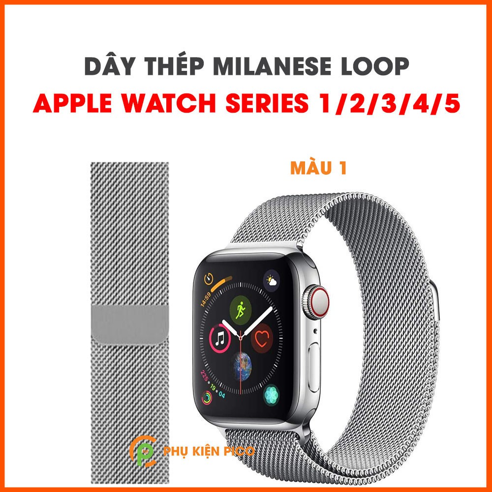Dây đồng hồ Apple Watch Series 1/2/3/4/5 Milanese Loop 38 40 42 44 mm dây đeo bằng thép không gỉ có khóa nam châm