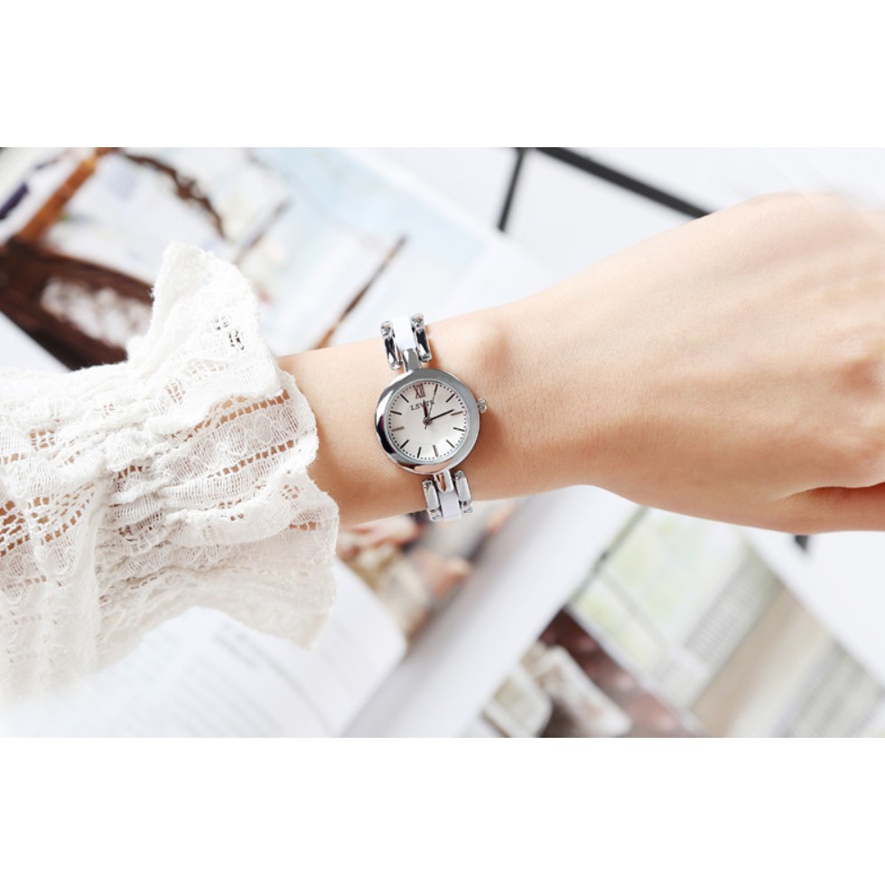 Đồng hồ nữ LSVTR TB658 ⚡ CAO CẤP ⚡ đồng hồ nữ trắng kiểu dáng thanh lịch sang trọng, phù hợp đi chơi đi làm