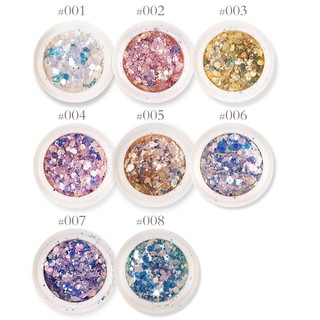 set 8 hũ nhũ vảy cá trang trí móng