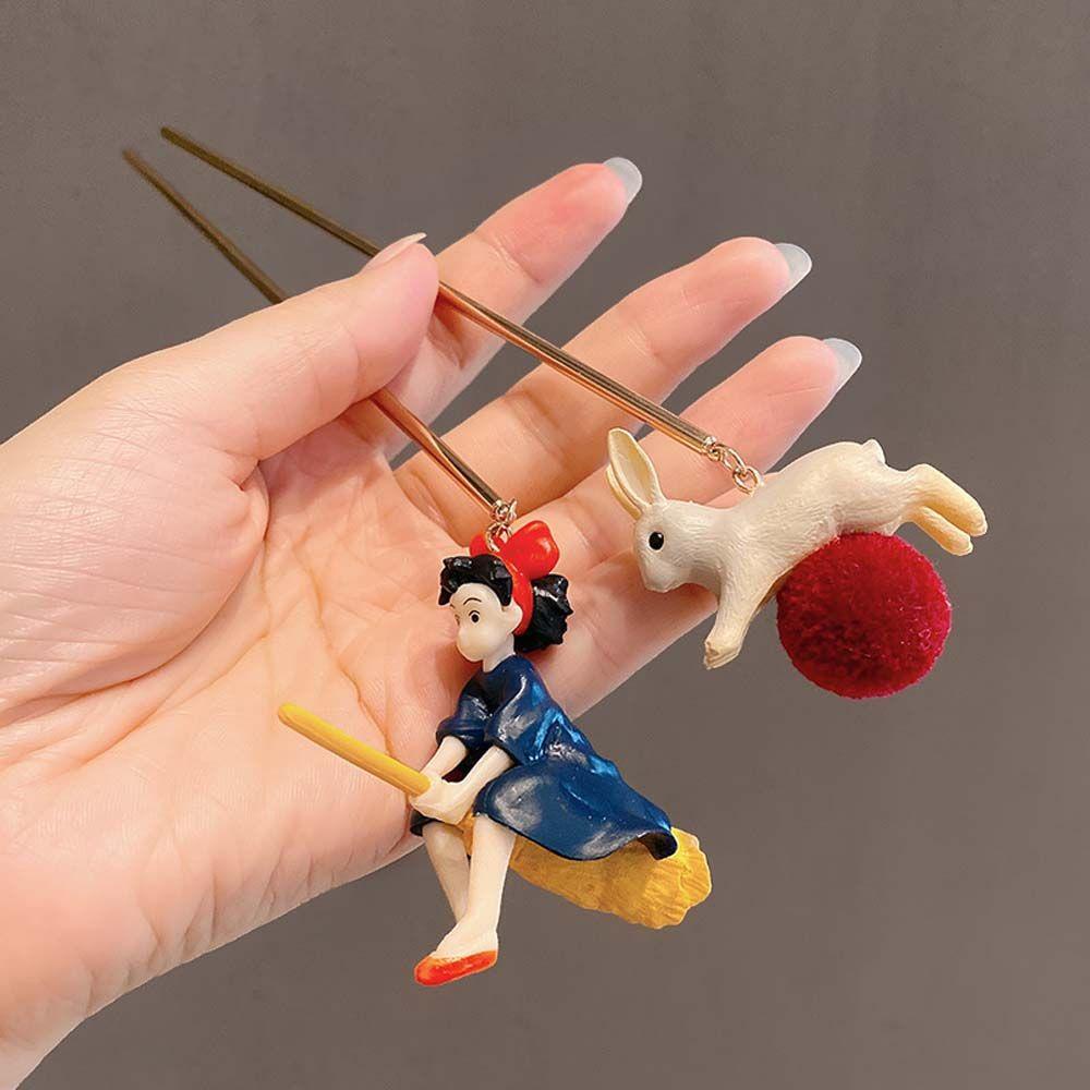 Trâm Cài Tóc Hình Thỏ Phù Thủy Nhỏ Xinh Vui Nhộn Phong Cách Trung Hoa