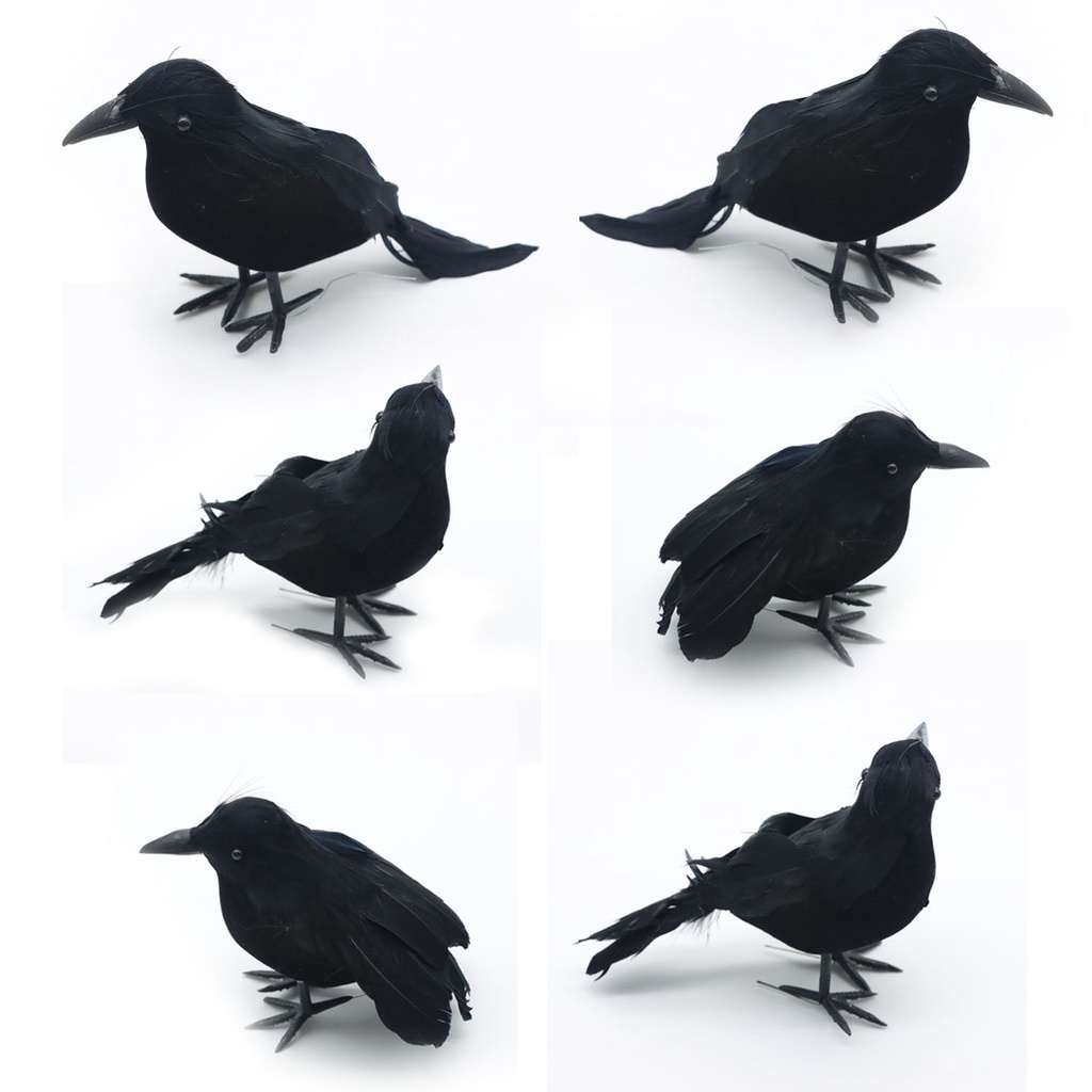 1/3/6pcs set Simulation Black Crow Animal Model Figure Halloween Hunting Decor Bird Party Decor gift