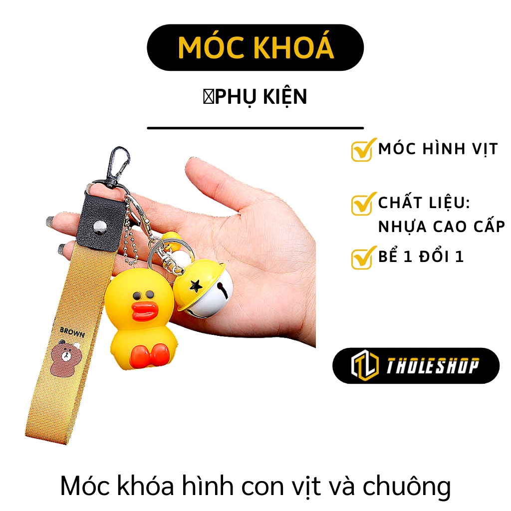 Móc Khóa - Móc Khóa Hình Con Vịt Và Chuông Dễ Thương, Phụ Kiện Cho Cặp, Túi Xách 7503