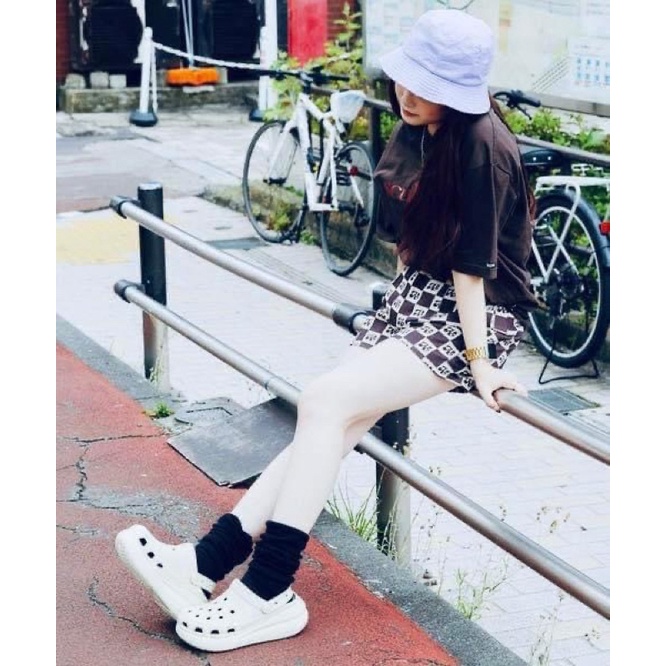 Dép sục Cross Crush thời trang Độn Đế nữ cao 7cm