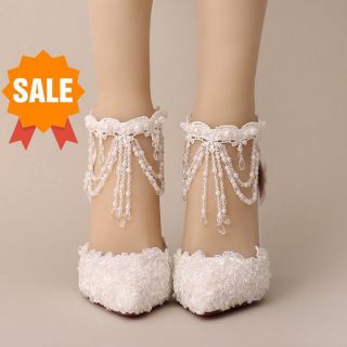 Giày cưới ren đính hạt