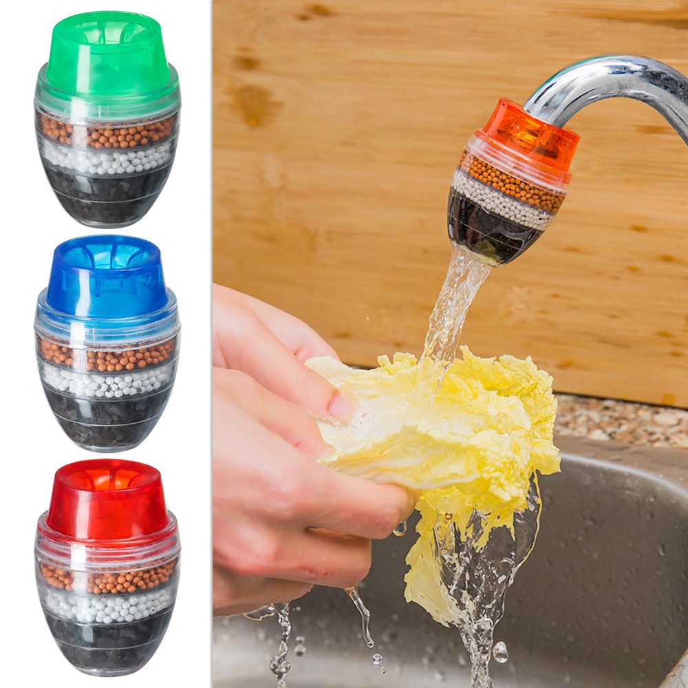 Đầu lọc nước 5 lớp bằng nhựa tiện dụng cho nhà bếp/ phòng tắm tùy chọn màu sắc