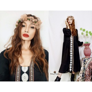 Đầm Váy Bohemian độc lạ tay lỡ đi biển đẹp xinh thổ cẩm maxi vintage dáng dài suông rộng rẻ Đủ bigsize bầu S M L XL XXL