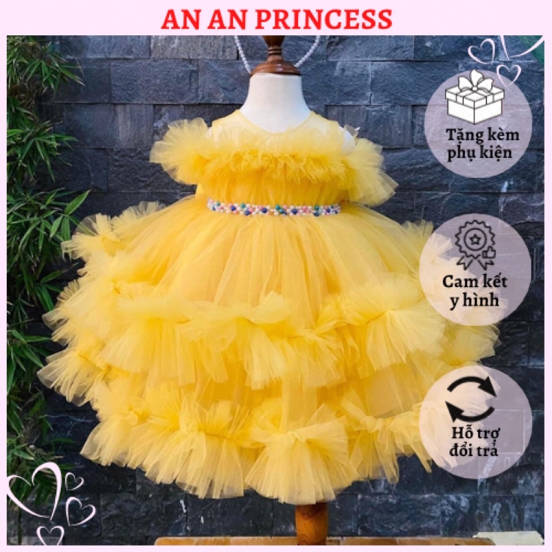 đầm thiết kế bèo MÂY phồng xinh cho bé giá xưởng AN AN PRINCESS