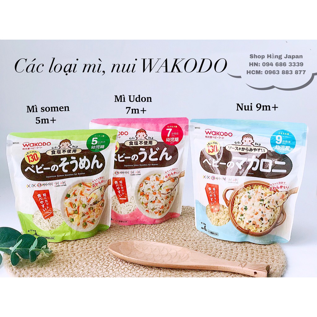 Các loại Mỳ, Nui Wakodo Cho Bé Từ 6- 9 Tháng Tuổi - Nhật Bản (130g)