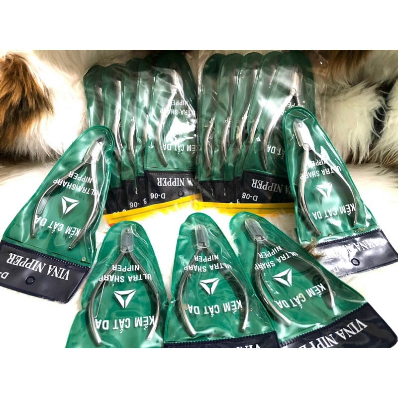 Kìm nhặt da Vina ,ngọc 9999 bạc siêu bén mũi bán nguyệt Và vuông