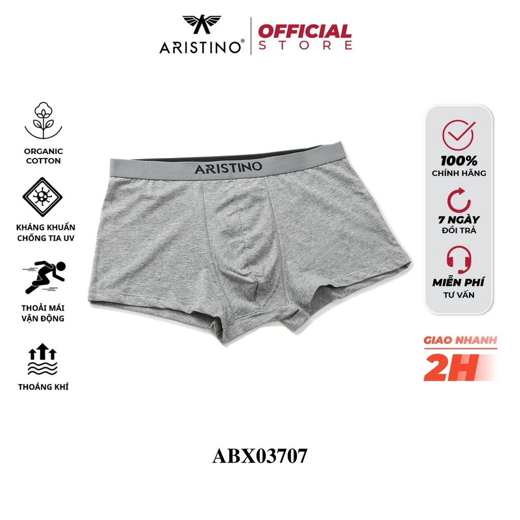 Quần lót nam boxer sịp đùi nam ARISTINO ABX03707 cotton cao cấp mềm mịn thoáng mát dễ chịu co giãn 04 chiều