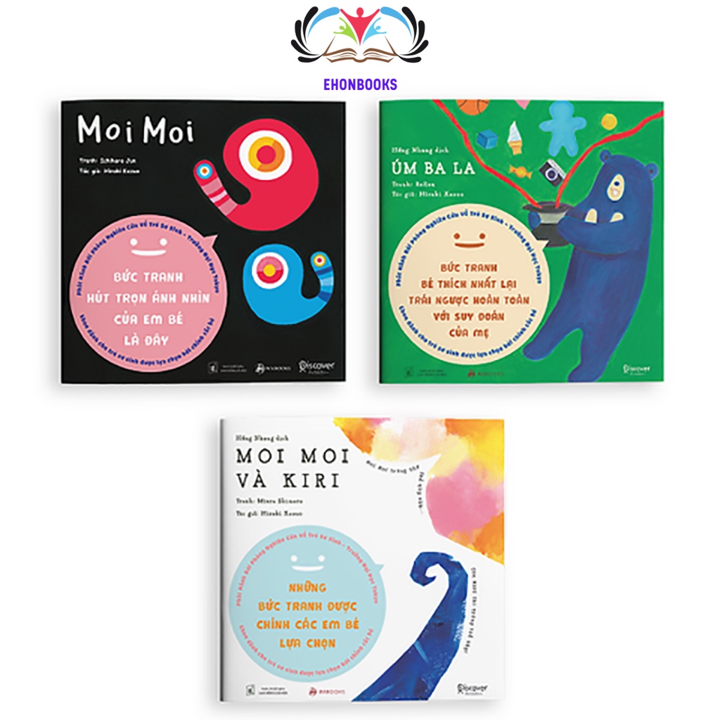 Sách Ehon - combo bộ 3 cuốn moi moi và những người bạn - Ehon nhật bản cho bé 0 - 6 tuổi