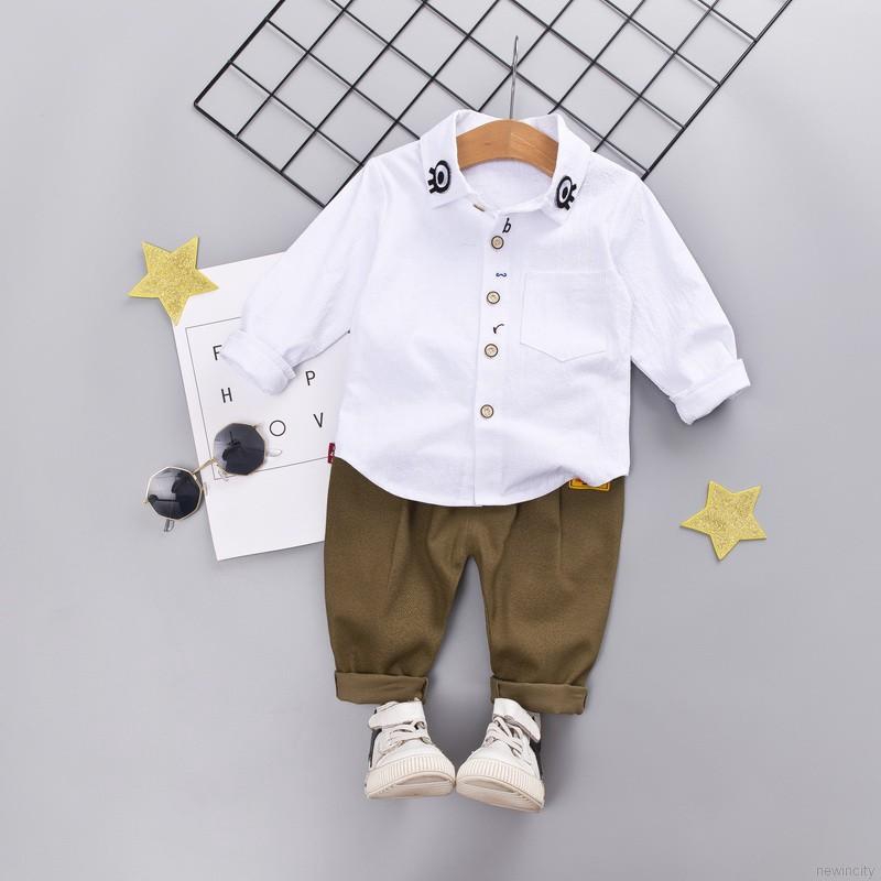 Set đồ bộ dài tay in họa tiết hoạt hình đáng yêu cho bé trai