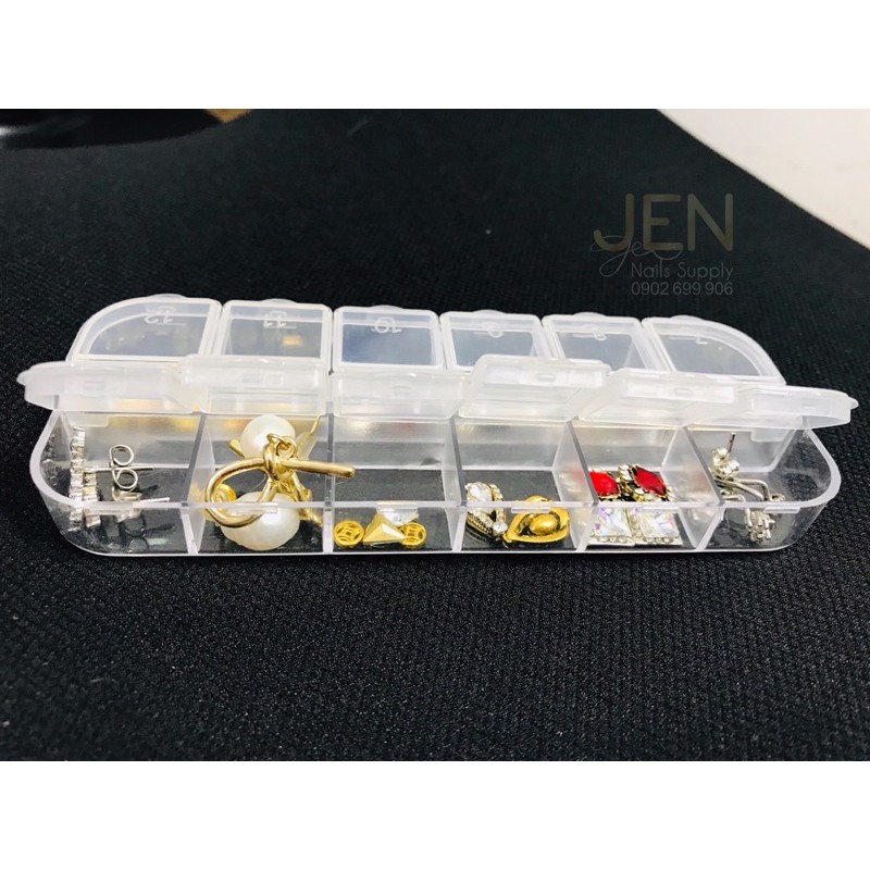 Khay nhựa 12 ô đựng đá nail charm-hộp nhựa