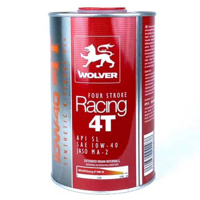 Dầu nhớt cao cấp xe số và xe tay côn Wolver Racing 10W-40 1L