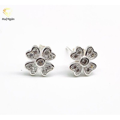 Bông tai bạc Ý 925 Huệ Ngân - Cỏ bốn lá may mắn YCXR117