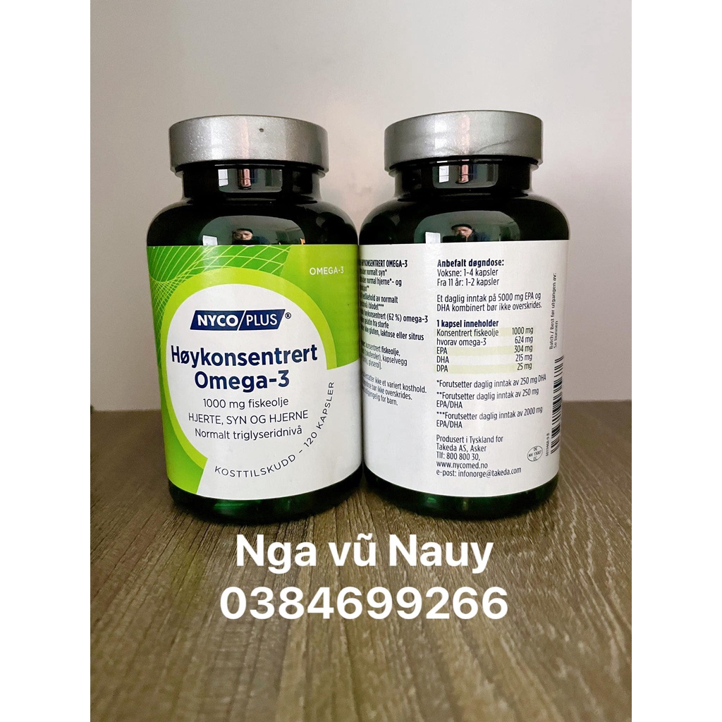 Dầu cá Hoykonsentrert Omega 3 1000mg Nycoplus nội địa Nauy