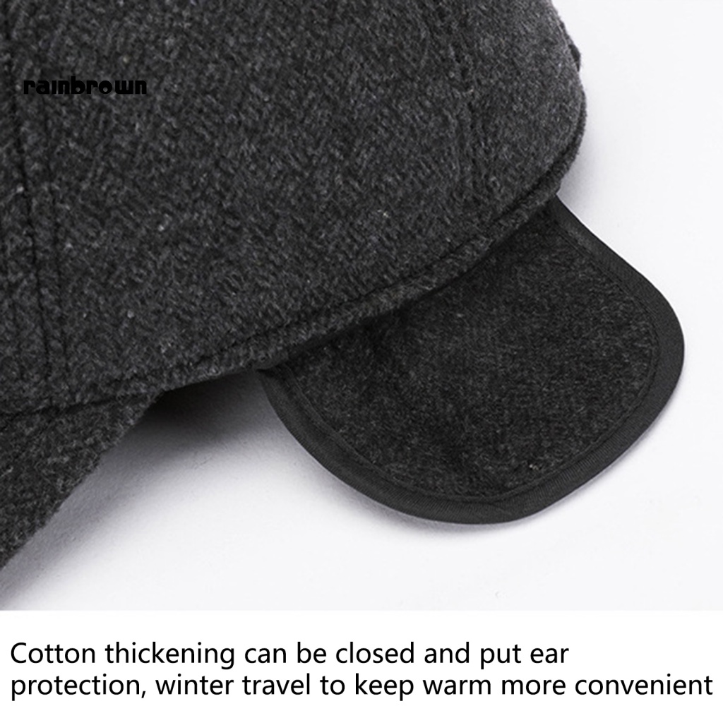 / Rb / Mũ Lưỡi Trai Có Vành Che Tai Gấp Gọn Thời Trang Mùa Đông Cho Nam