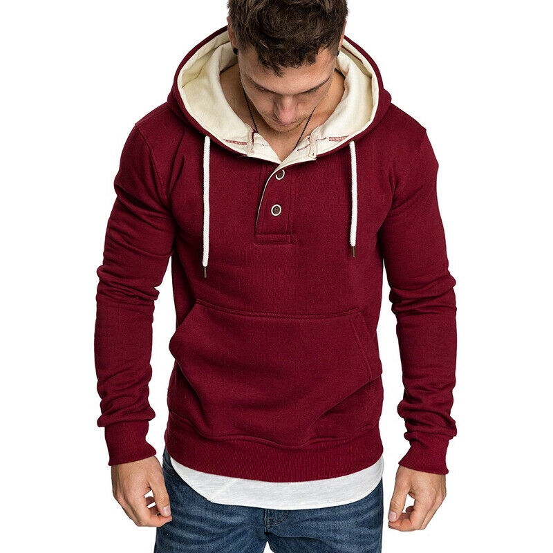 Áo Hoodies tay dài phối nút phong cách thể thao năng động cho nam | BigBuy360 - bigbuy360.vn