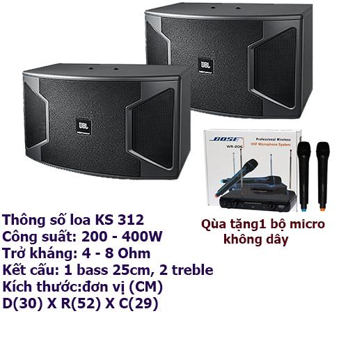 Loa karaoke JBL KS 310 tặng kèm micro không dây