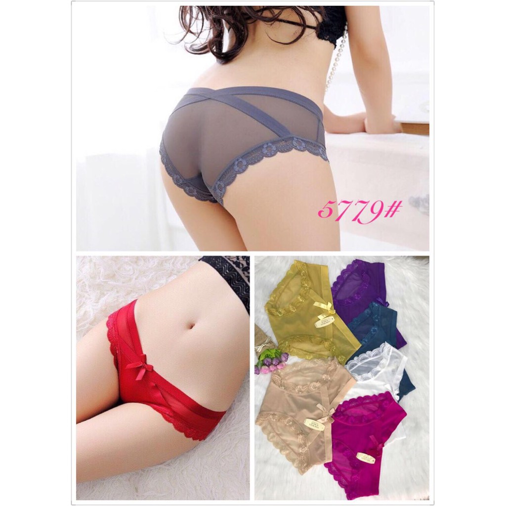 Quần Lót Nữ - 5 Quần Voan Ren Đùi Lưng Chéo - Mã 5779