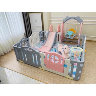 Set quây cũi Hola kiddy full 7 món cầu trượt mới