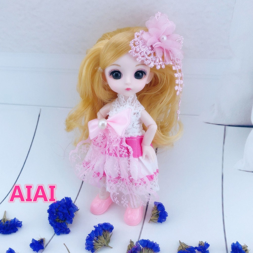 Bộ váy cưới Barbie 17cm có thể thay đổi thành búp bê cô gái đồ chơi mini dễ thương