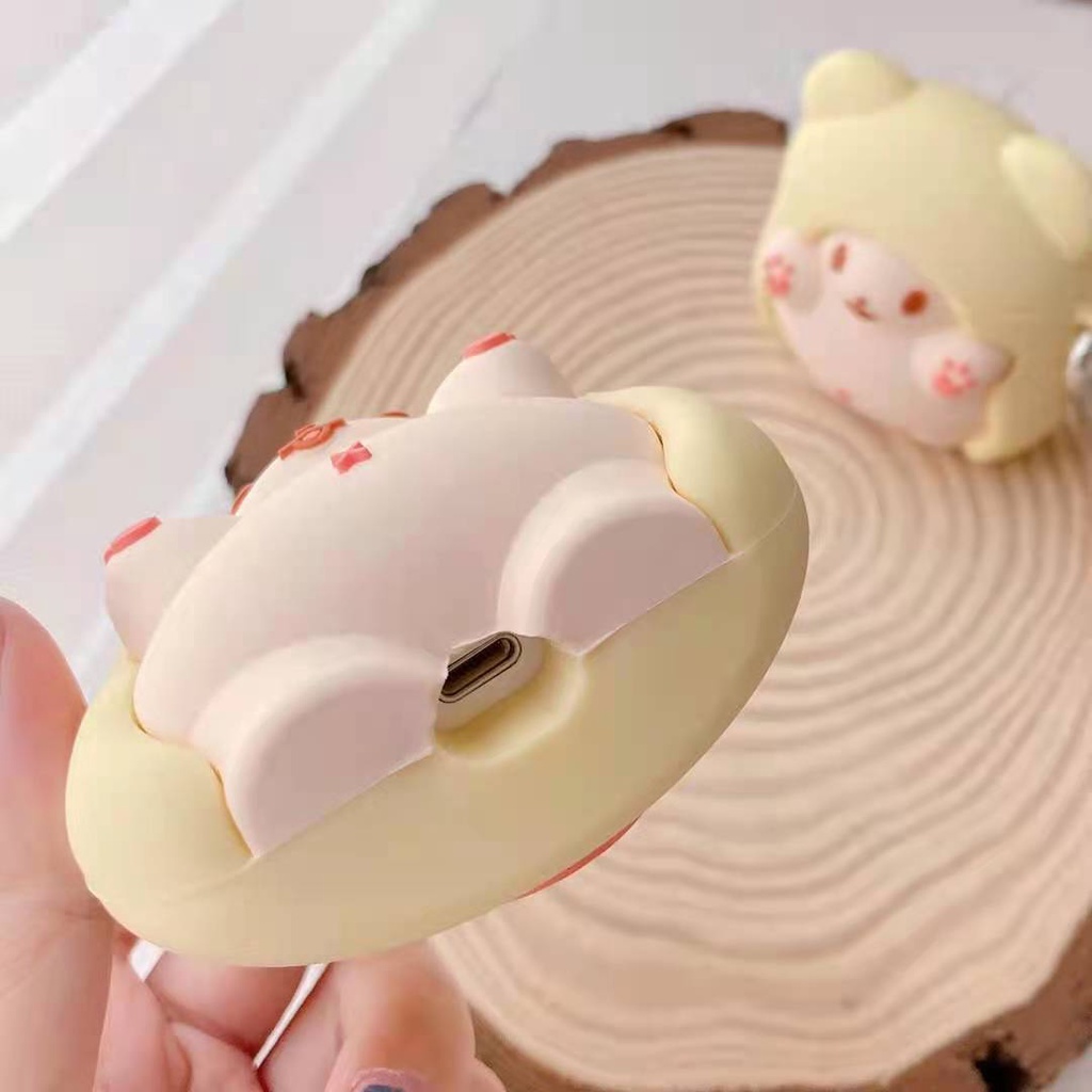 Vỏ Bảo Vệ Hộp Sạc Tai Nghe AirPods Pro 1 2 3 Bằng Silicon Họa Tiết Chú Gấu Dễ Thương