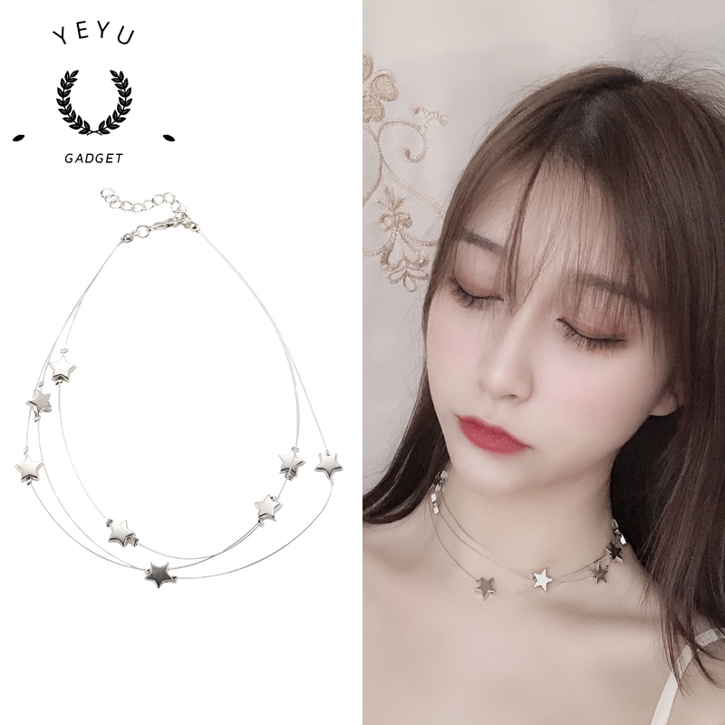 Dây chuyền nữ 3 lớp mặt hình ngôi sao phong cách Âu Mỹ quyến rũ