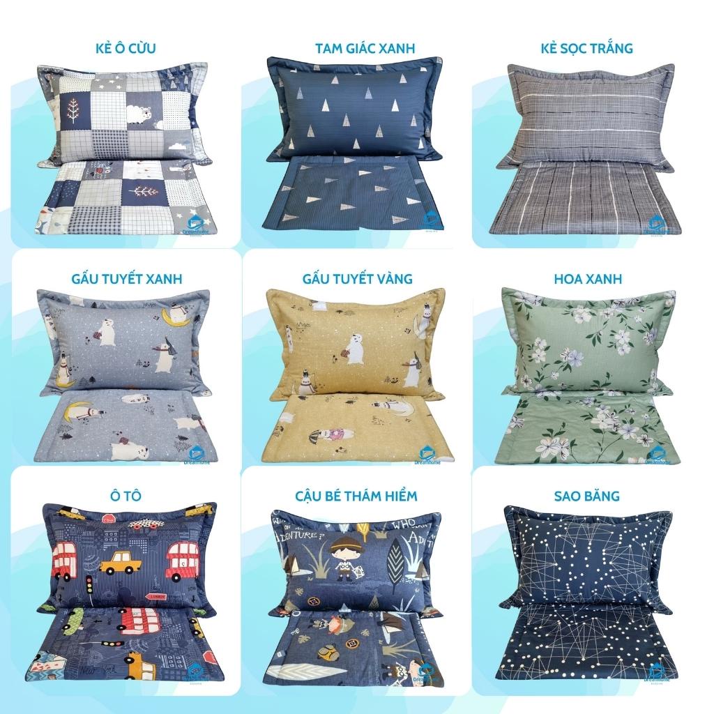 Vỏ gối nằm 45x65 1 đôi vải cotton Hàn quốc, áo gối nằm có trần lót bông khóa kéo tiện lợi Dream Bedding
