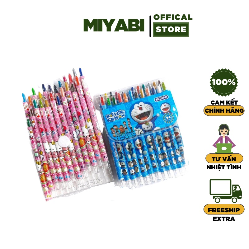 Bút sáp xoay cao cấp 18 màu Bitoon BT- 954 được tặng tranh tô