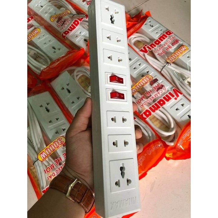 Ổ cắm có dây kéo dài 6 lỗ đa năng,chịu tải cao, có công tắc Vinamax