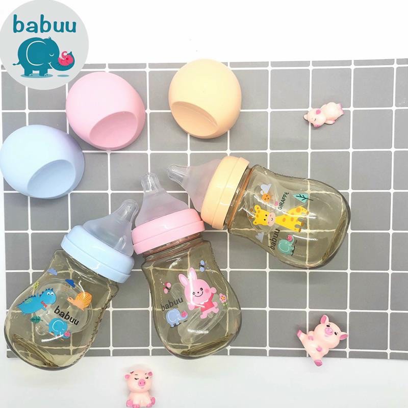 Bình sữa Babuu nắp khoét 210ml (Nhật Bản)