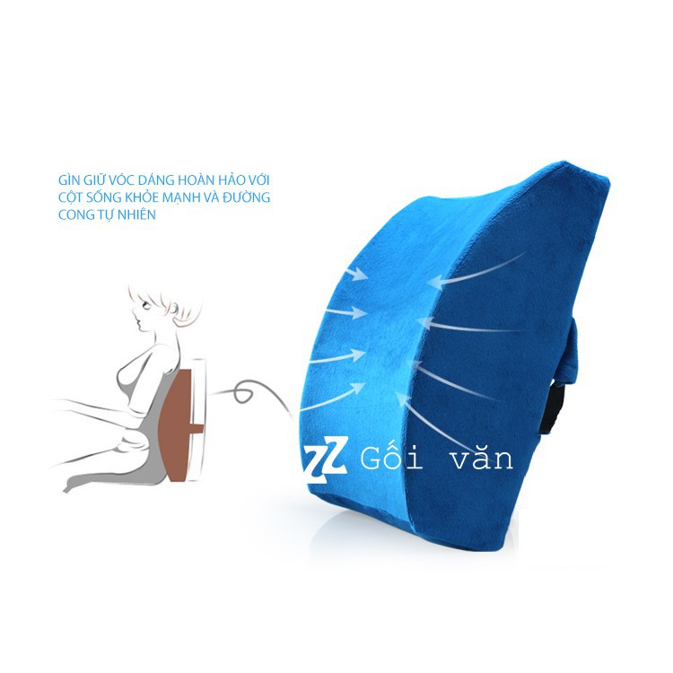 Gối tựa lưng văn phòng, đệm lót ghế văn phòng cao su non dày 12cm Zuri Pillow