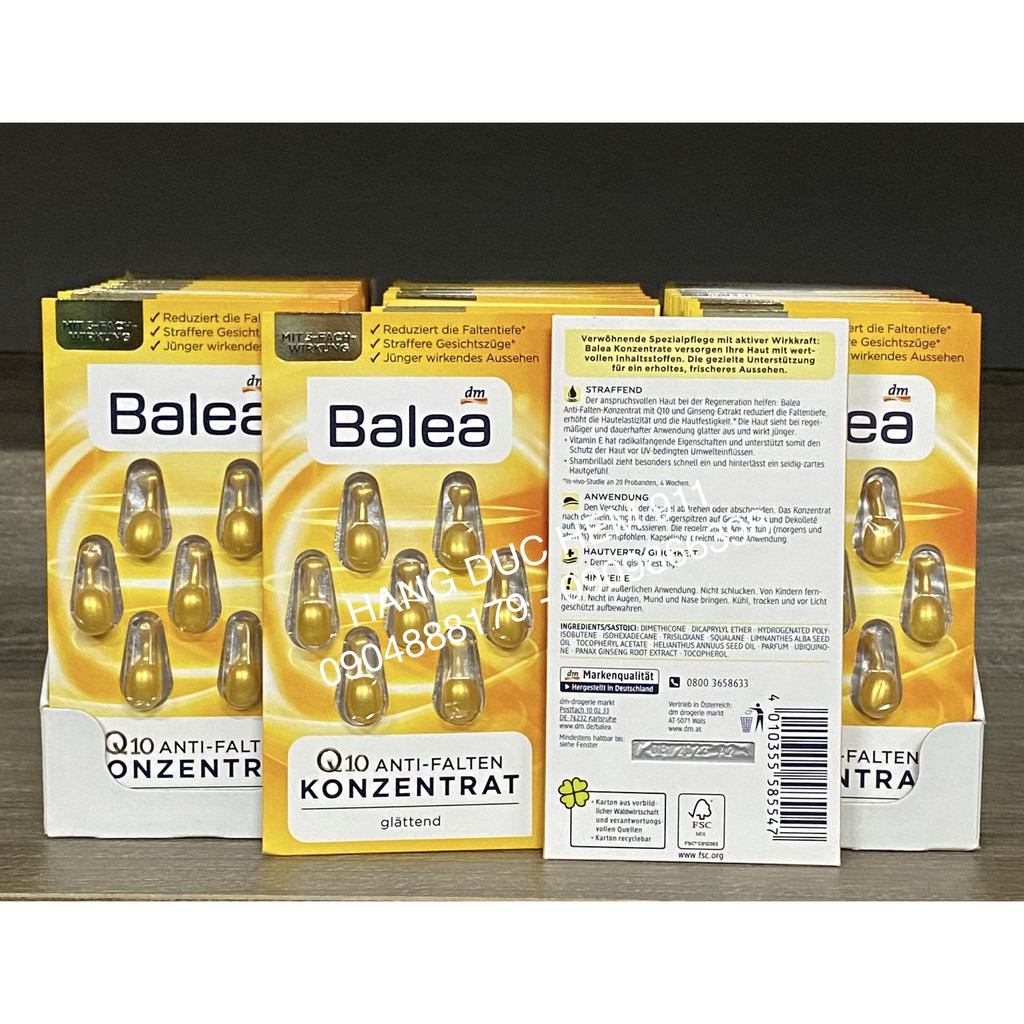 Tinh chất dưỡng da Balea 7 viên nang nội địa Đức