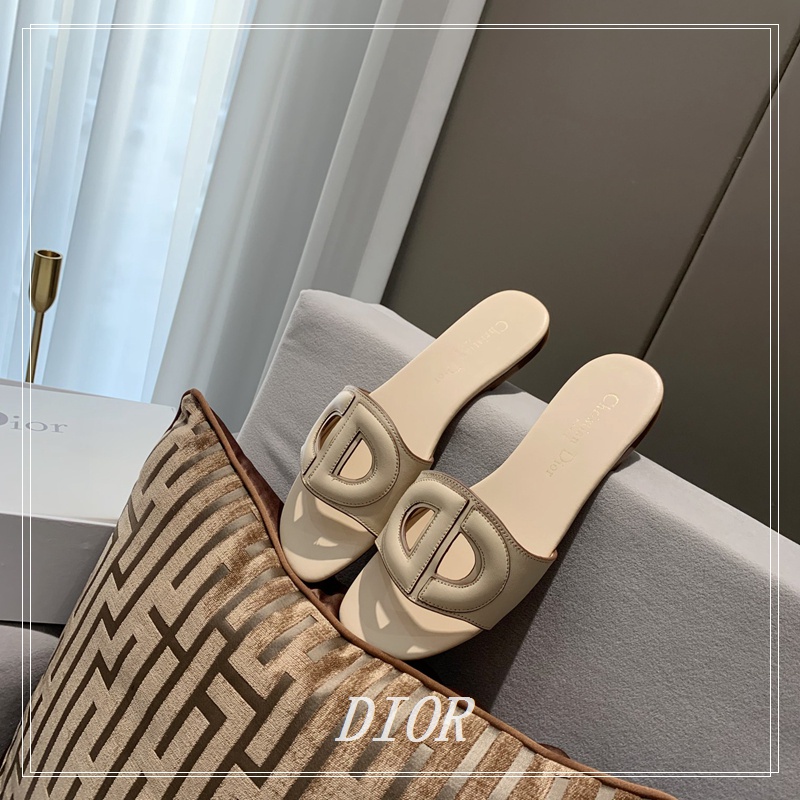 Dép Da Bò In Chữ Thoải Mái Thời Trang Cho Nữ Size 34-42