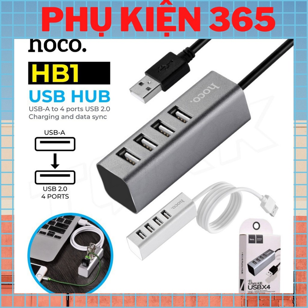 Bộ Chuyển Đổi Hub Chia 4 Cổng Usb Hoco Hb1 - Tiện Lợi Đa Năng - Chính Hãng - Bảo Hành 6 Tháng