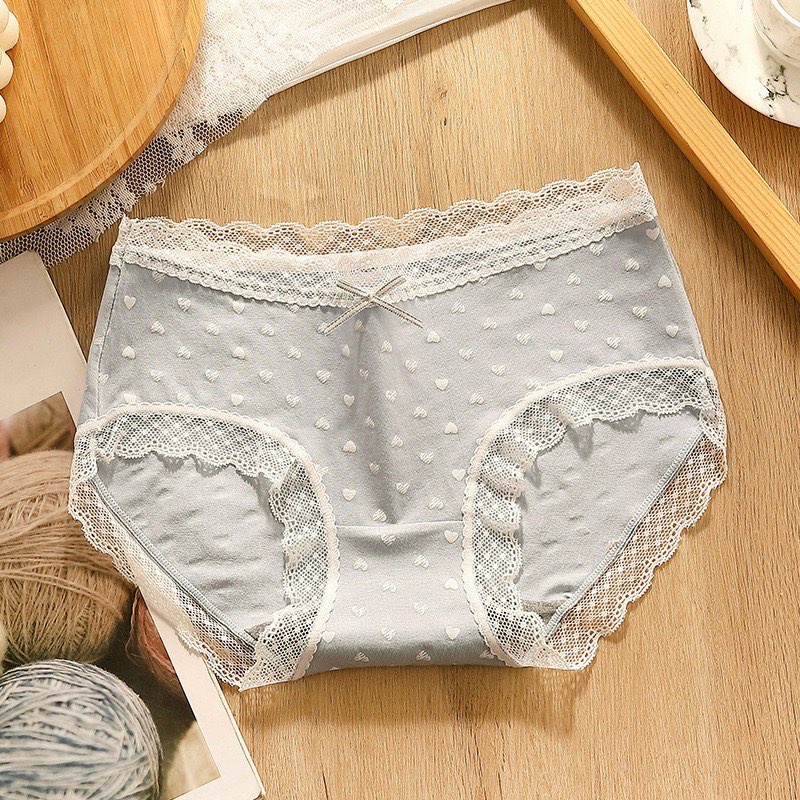 Quần lót nữ thun hình cute cao cấp phối viền ren dễ thương, mặc siêu thích và mềm mại ( Mua 5 tăng 1 )