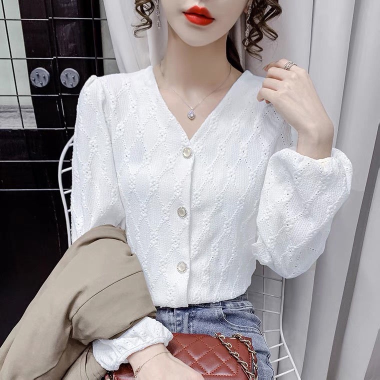 Áo Chiffon Phối Ren Thời Trang Mùa Thu Nữ Tính Cỡ Lớn