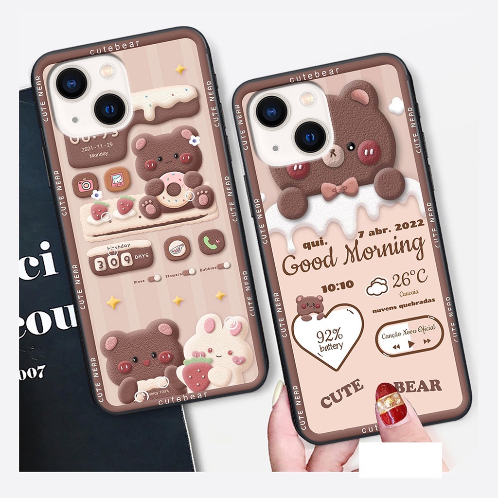 Ốp lưng ip 13 / 13 MINI in hình Gấu nâu - hồng, Gấu Be@rick  cực CUTE, DỄ THƯƠNG