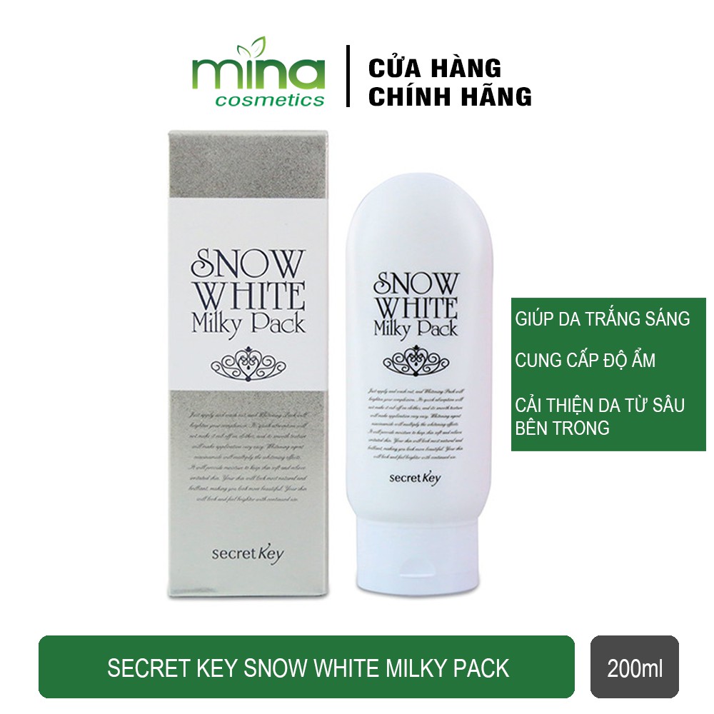 Kem Dưỡng Trắng Da Mặt và Toàn Thân Secret Key Snow White Milky Pack (200ml)