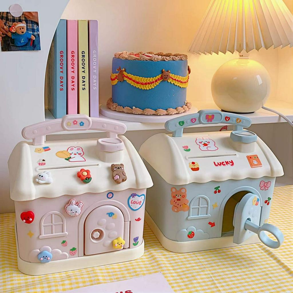 Ket mini Hộp đựng tiền tiết kiệm hình ngôi nhà dễ thương mẫu