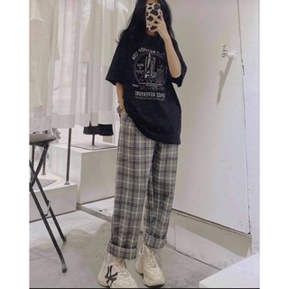 Set bộ áo thun quần kẻ caro