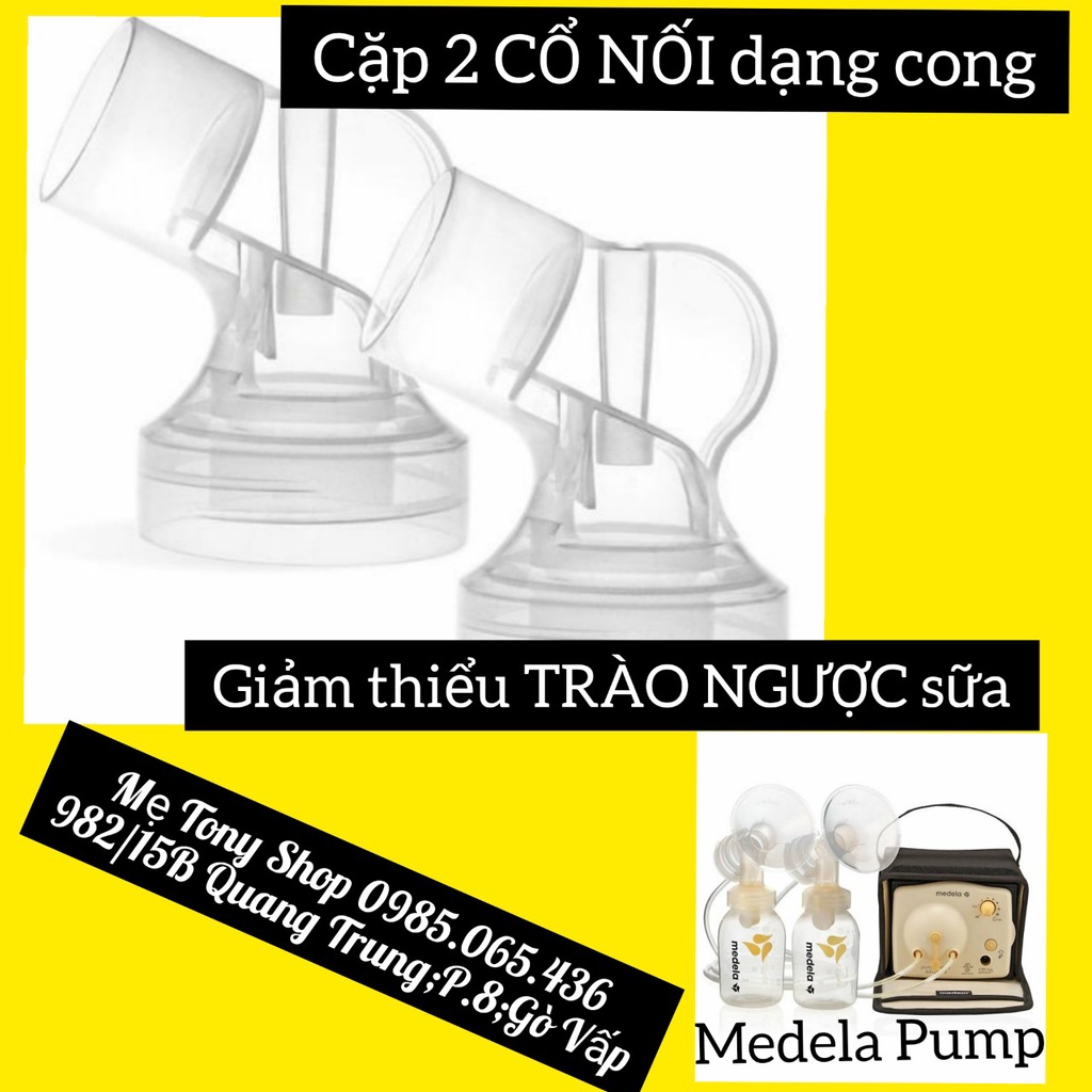 [Phụ Kiện Medela] Cặp 2 Cổ Nối Máy Hút Sữa Medela Pump (Dạng Cong-Hiệu Nenesupply)