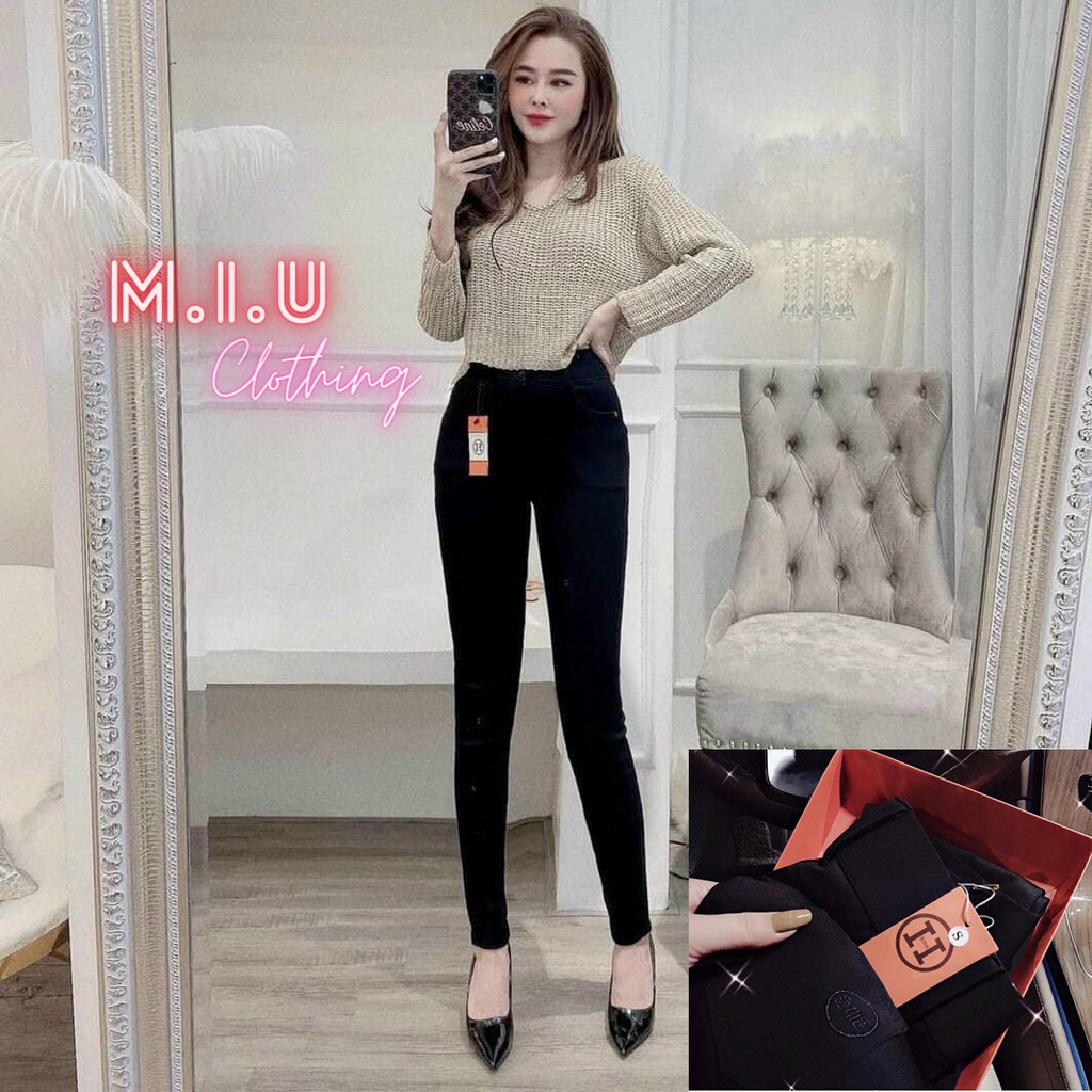 Quần LEGGING Cạp Cao Gen Bụng - Chất Umi Hàn - Kèm Hộp Xinh - Tregging Khóa Trước