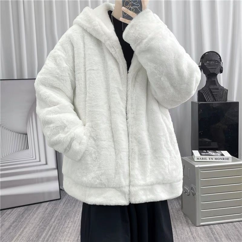 Áo Khoác cotton Dáng Rộng Có Nón Trùm Đầu Và Khóa Kéo Thời Trang unisex