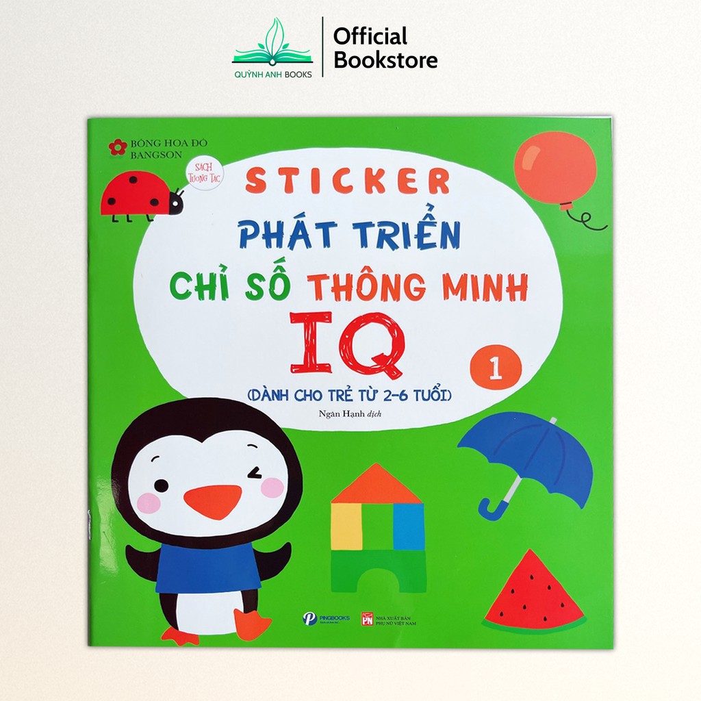 Sách - Sticker phát triển chỉ số thông minh IQ cho bé 2-6 tuổi - NPH Pingbooks