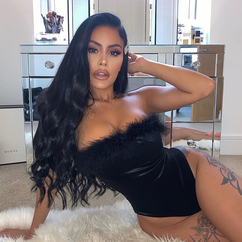 Bộ Bodysuit Nhung Trễ Vai Gợi Cảm | BigBuy360 - bigbuy360.vn