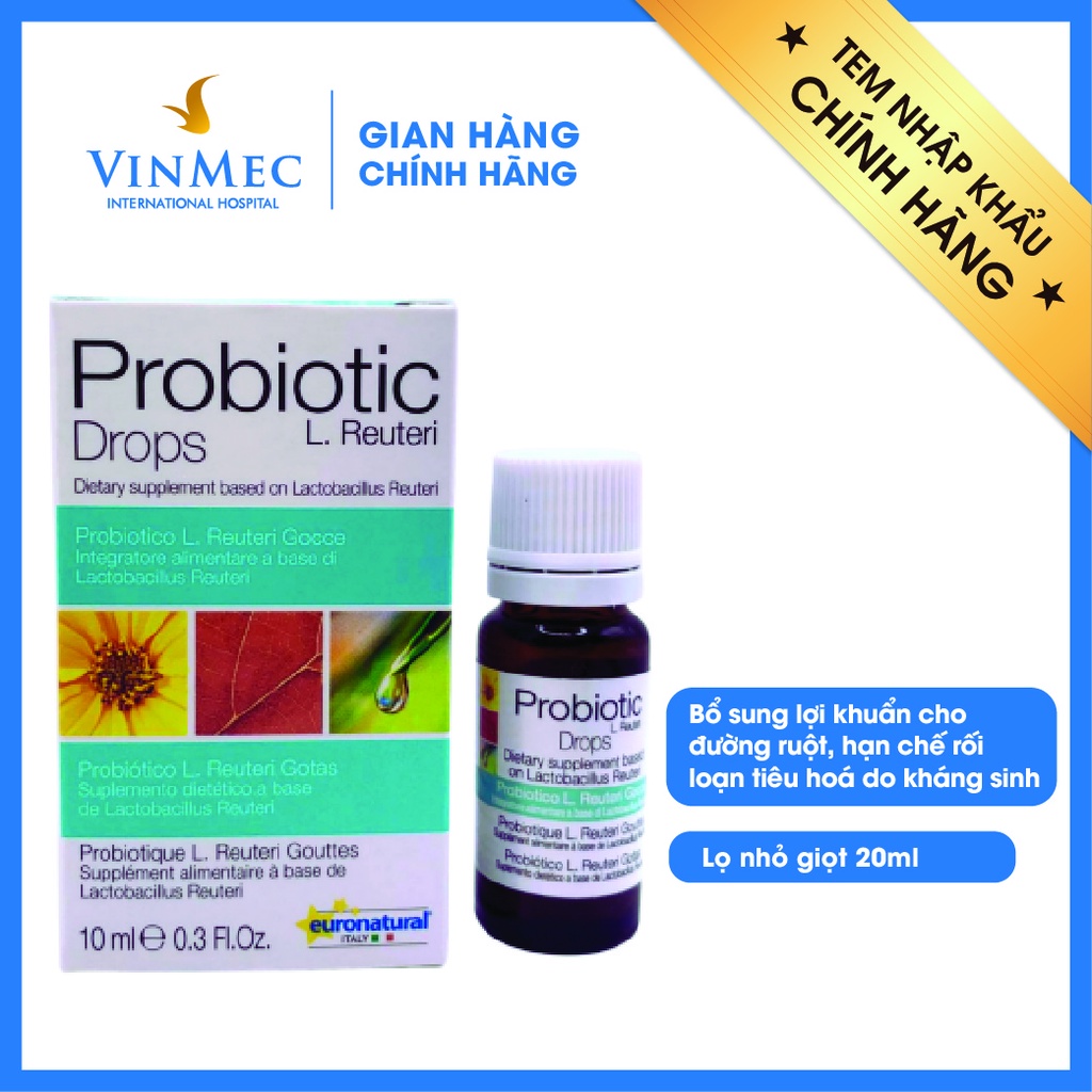 Thực phẩm bảo vệ sức khỏe tăng cường miễn dịch và cải thiện tiêu hoá Probiotic L.Reuteri Drop lọ 10ml